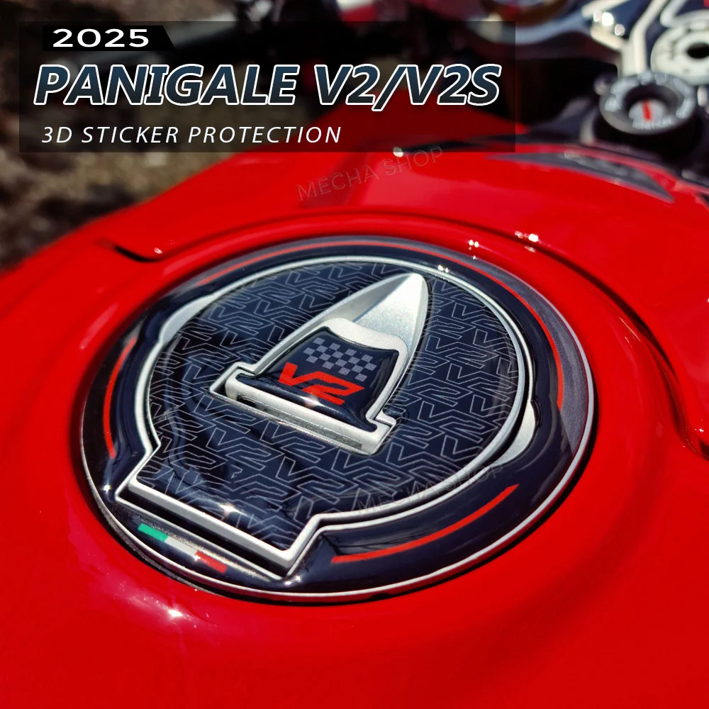 

For Panigale V2S v2 Accessories Motorcycle 3D Resin Stickers Gas Cover Protection Kit Fuel Tank Cover 2025