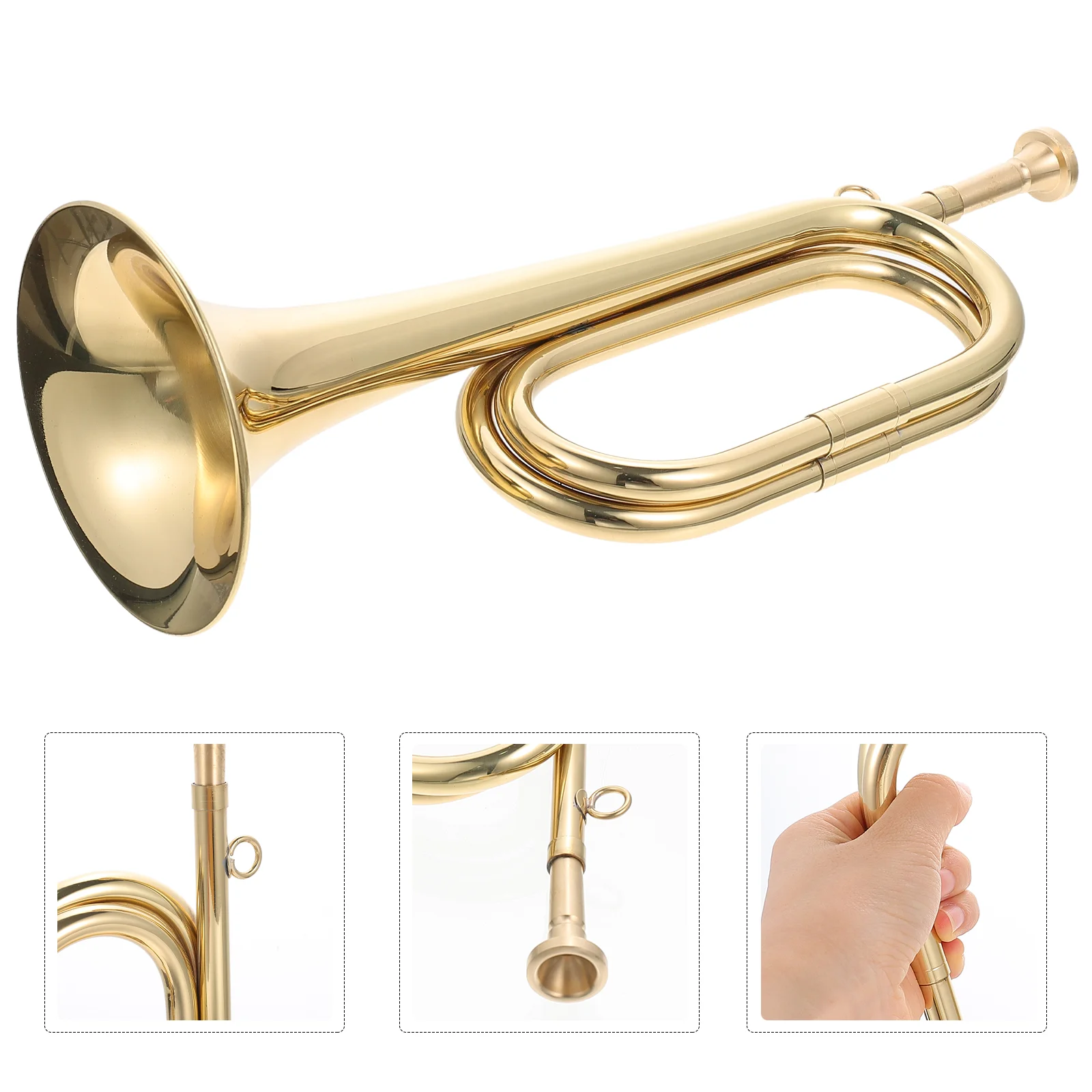 Vintage Bugle ทรัมเป็ตเครื่องดนตรีเริ่มต้นทองแดงสําหรับ School Band Simple