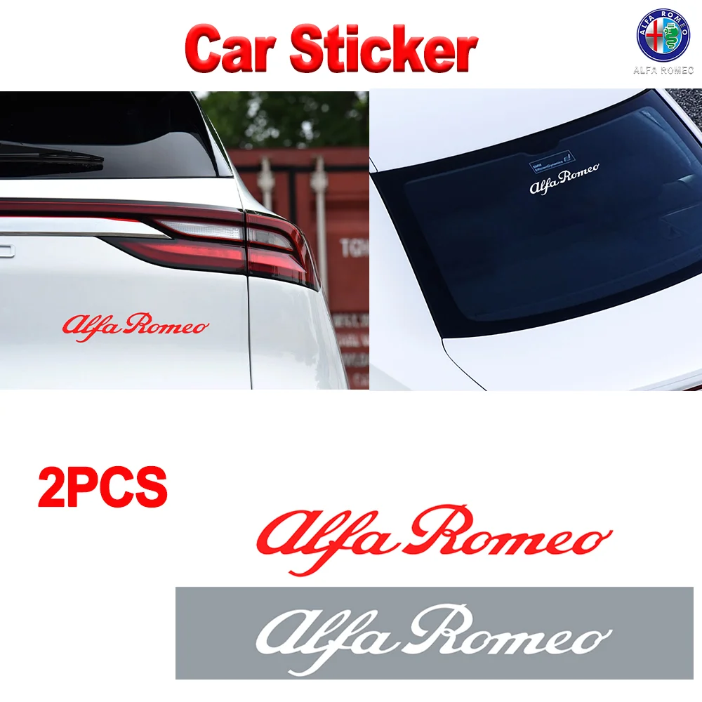 For Alfa Romeo Sportiva 159 Mito GT Brera 2PCS Red/Sliver plastic Car Body Dekoration Stickers Badges Styling Auto Accessories