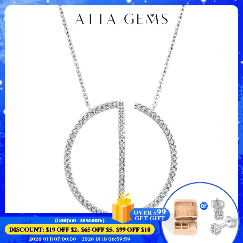

Attagems 2022 Новое круглое ожерелье с муассанитом, ожерелье с бриллиантовой подвеской для женщин и девушек, подарок из стерлингового серебра, Изящные Ювелирные изделия
