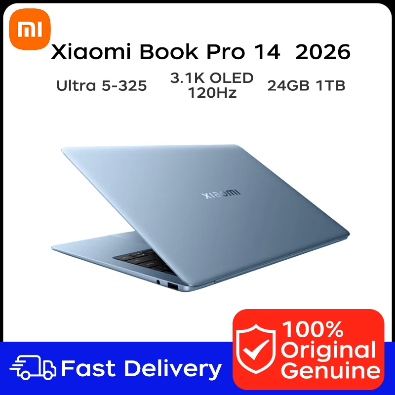 Portátil Xiaomi Book Pro 14 2026, Pantalla OLED 3.1K de 14.6 Pulgadas y 120Hz, Netbook con Intel Ultra 5-325, 24GB, 1TB, con Gráficos Intel