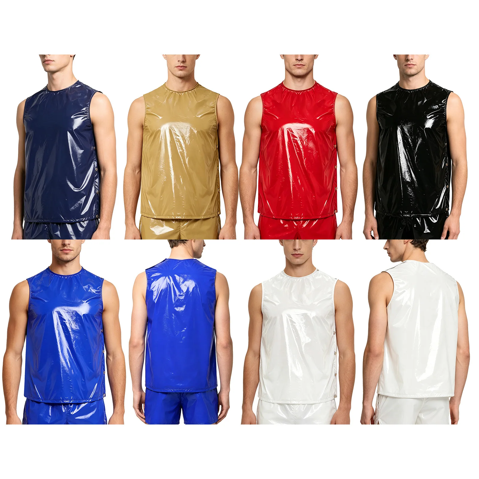 Débardeur de bain imperméable pour hommes, maillot de bain, vêtement de plage, gilet à fermeture éclair et boutons détachables, vêtements adaptatifs, cyclisme, gym, sportswear