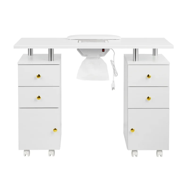 

White Manicure Table Simple Manicure Desk With Drawers Wholesale Nail Table