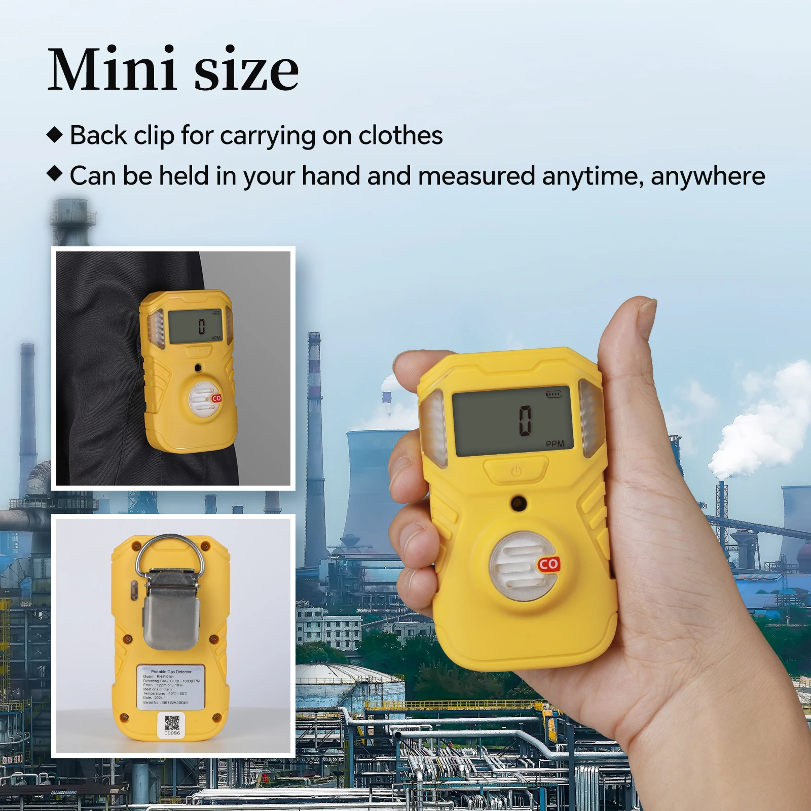 Bosean Factory new design IP 67 single gas detector CO gas detector No charge Ultra long battery life 1750h