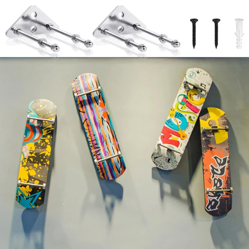 2Pcs Skateboard Wall Hanger For Skateboard Deck Display And Storage, Metal Skateboard Hooks For Hanging Durable Easy Install