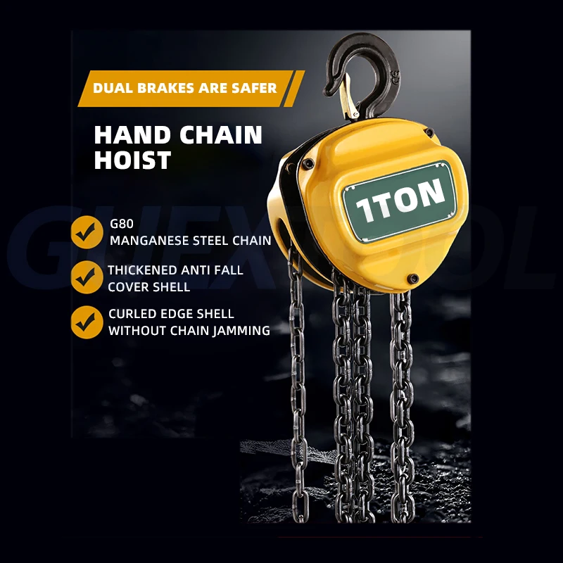 Alloy Steel Hand Chain Hoist 360° Rotation Hook Small Portable Crane Lifting Triangular Chain block Dragging Construction Lift