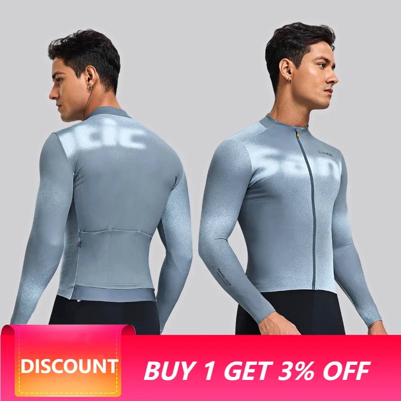 Santic  Men's New  Cycling Jerseys Autumn/Winter Fleece Long Sleeve Bicycle Warmth Cycling Coat