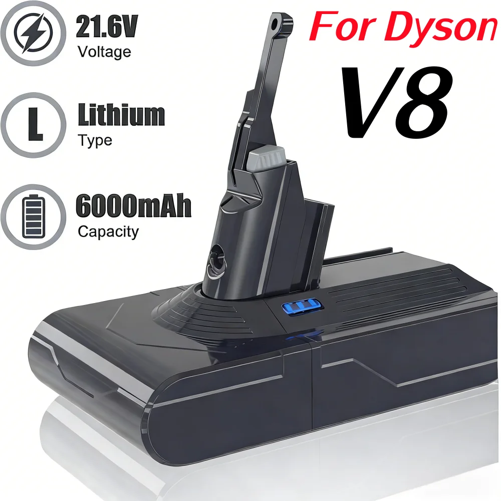 6000mAh Li-ion Replacement Battery for V8 Series Vacuum Cleaner,Compatible with Animal,Absolute,Fluffy,Motorhead,SV10 Models.
