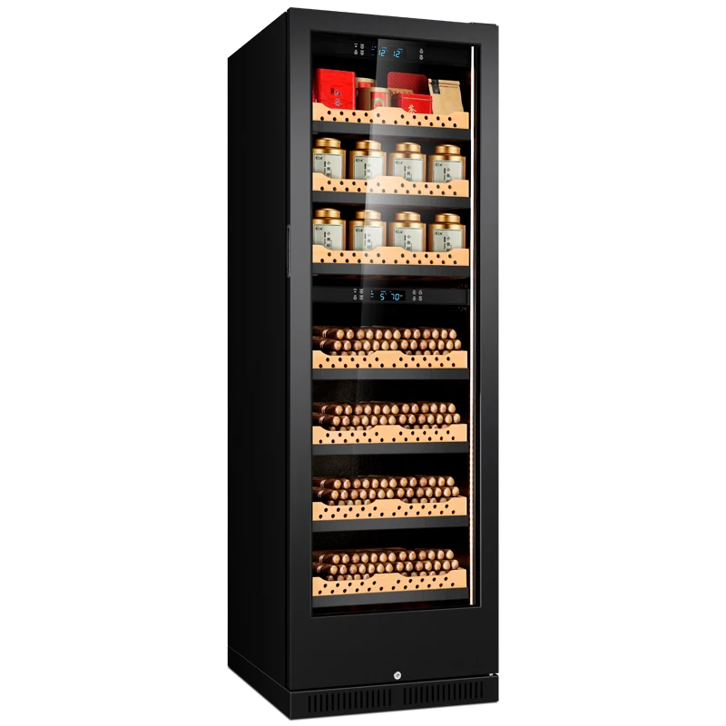 304 Stainless Steel Electronic Cigar Humidor Humidity Controlled Cigar Cabinet With Spanish Cedar
