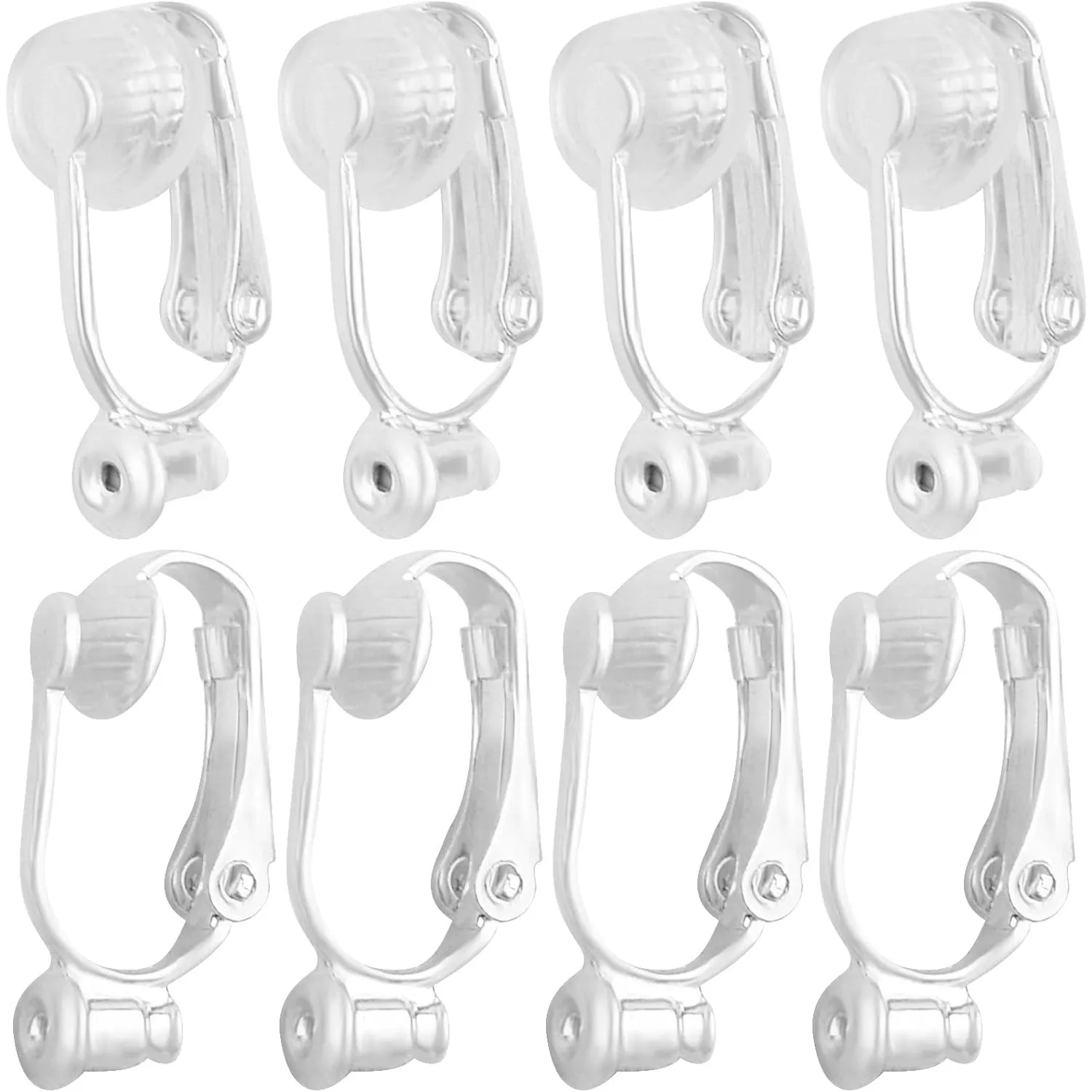 

12 шт. серебряные клипсы-конвертеры для сережек с 12 шт. удобные подушечки для сережек для непирсистых ушей, фурнитура для изготовления ювелирных изделий