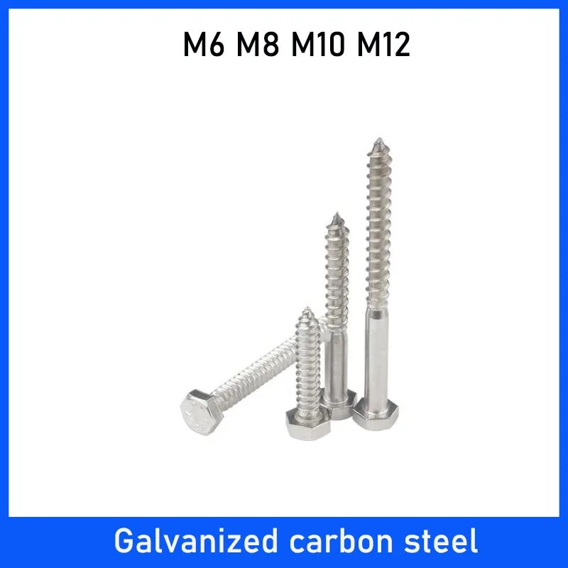 

2-20PCS Galvanized External Hexagonal Self-tapping Screws External Hexagonal Wood Screws Self-tapping Bolts M6M8M10M12