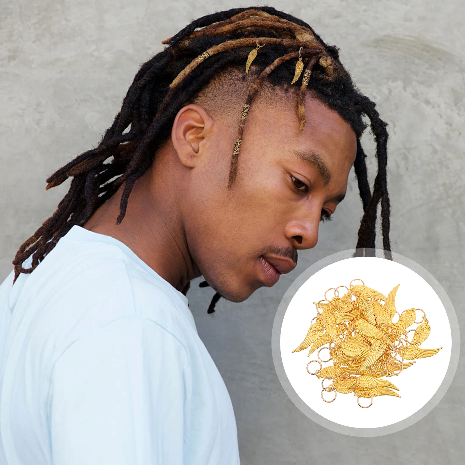 40 pièces pendentif Dreadlock alliage cheveux tresse anneaux tenue sécurisée postiche parure rapide à porter mode cheveux décoration accessoires