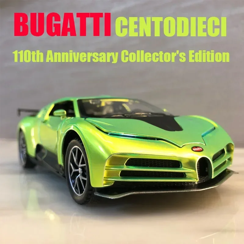 Модель автомобиля Bugatti centodieci, литье под давлением, 110 лет, коллекционные предметы, детские игрушки, бесплатная доставка, 1:32