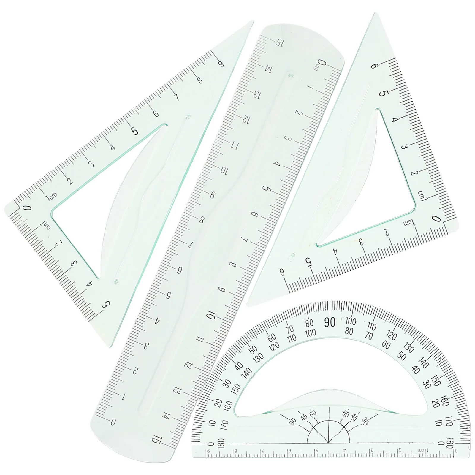 Soft Ruler Small Design Drawing Tool Students Protractor Carpenter and Drafting Geometry Precise Pp Stationery School Must Have