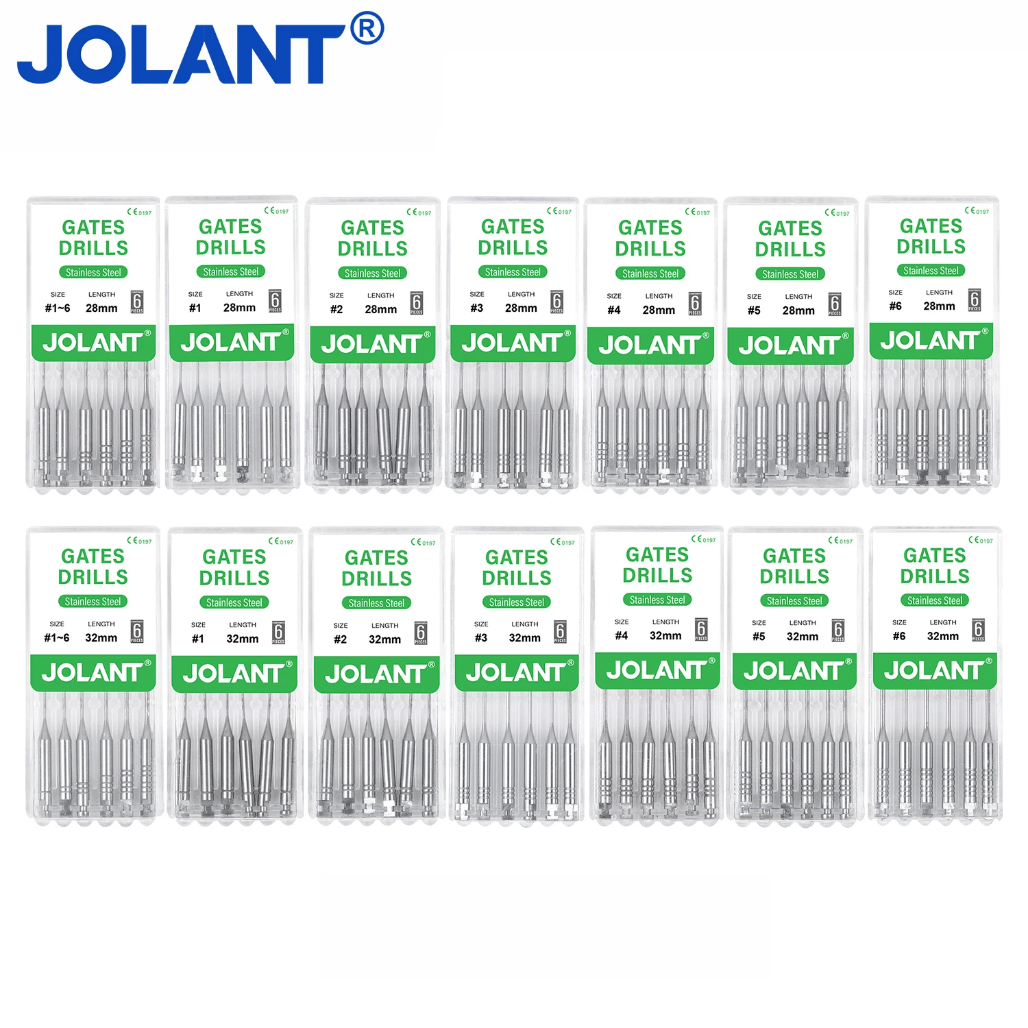 

JOLANT 6pcs/Box Dental Endodontic Files Reamers Dental Drill Gates Glidden Endo Files Dentist Materials Tool