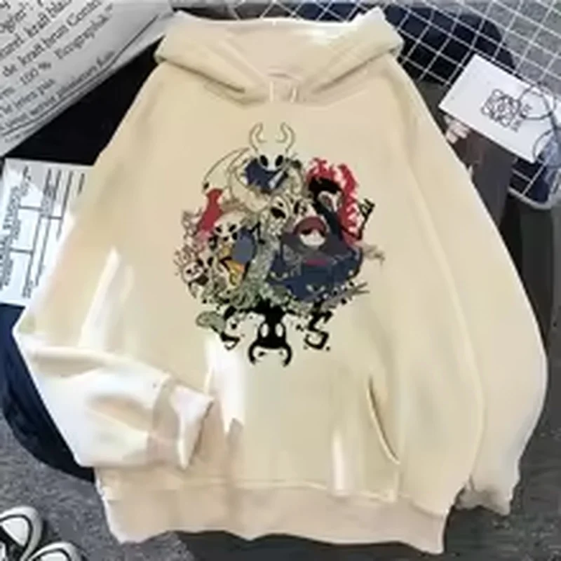 Unisex Cartoon Graphic Hoodie Long Sleeve Pullover Hooded Sweatshirt Casual Forest Anime Print Streetwear Top With Kangaroo Pock