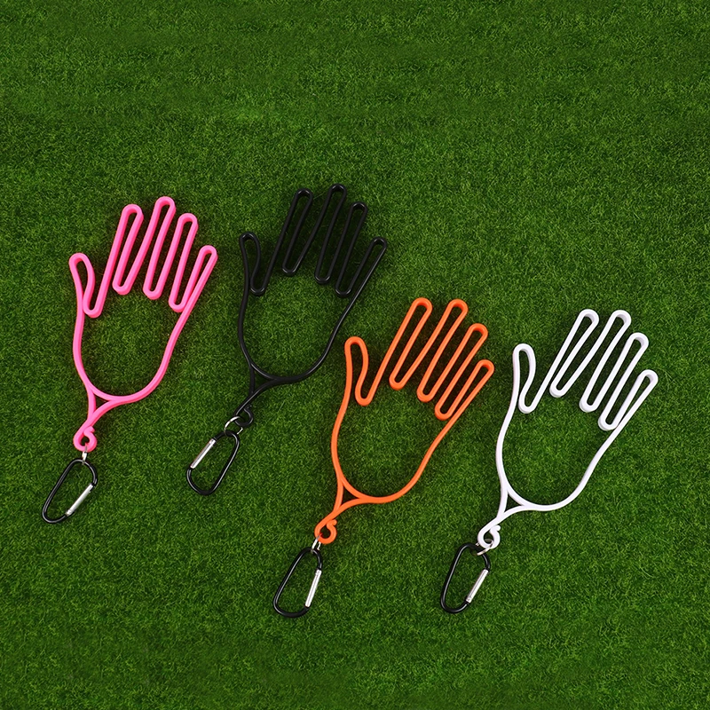 1Pc Golf Gloves Holder With Carabiner Golf Gloves Stretcher Golfer Tool Gear Gloves Rack Hanger Golf Supplies Accessories