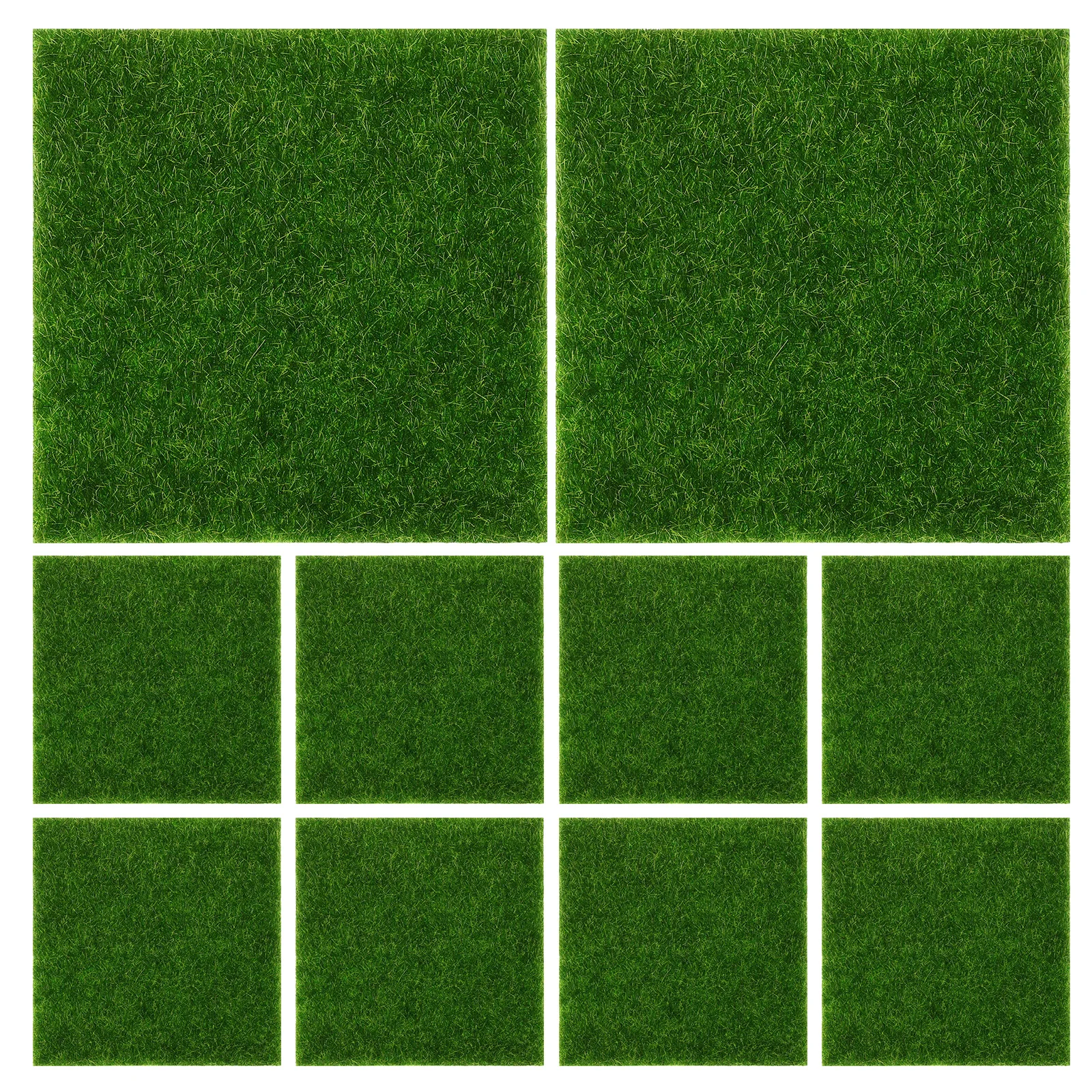 10 pezzi di erba artificiale finta muschio eco bottiglia tappeto erboso fibra chimica decorativa casa giardino interno esterno modello treno terrario