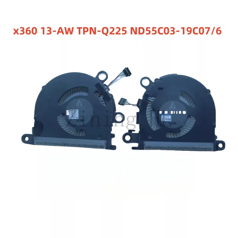  Notebook Radiator Cooling Fan for HP Spectre x360 13-AW TPN-Q225, Dual Chip CPU GPU Cooling Cooler Replacement Part ND55C03-19C