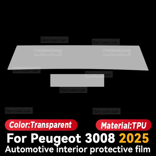 Imagen 2 del producto Para PEUGEOT 3008 2025 Panel de coche película tablero protector de pantalla pegatina Interior película antiarañazos Accesorios