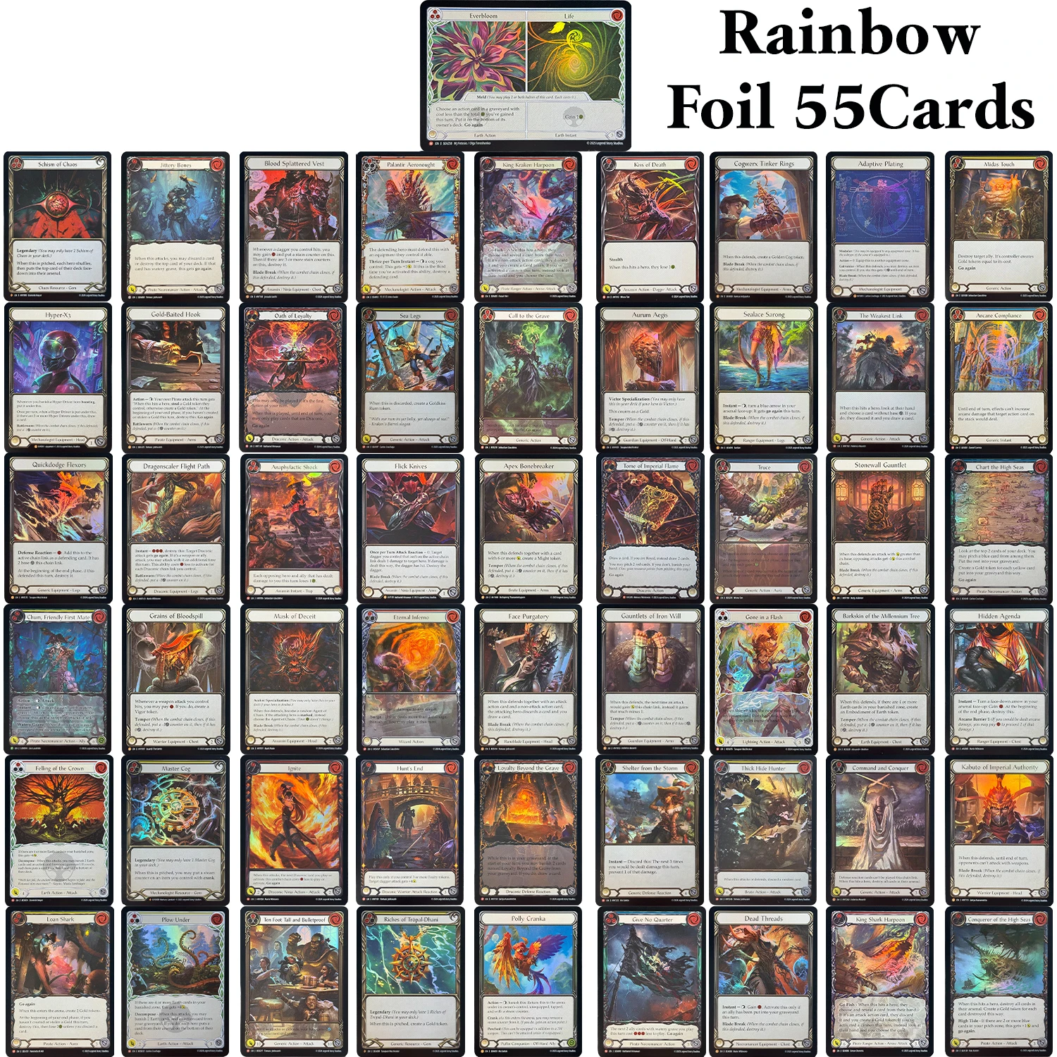 55PCS/Set FAB FOIL 3 TCG Proxy Cards Riches of Tropal-Dhani Barkskin of the Milennium Tree Loyalty Beyond the Grave  Game cards