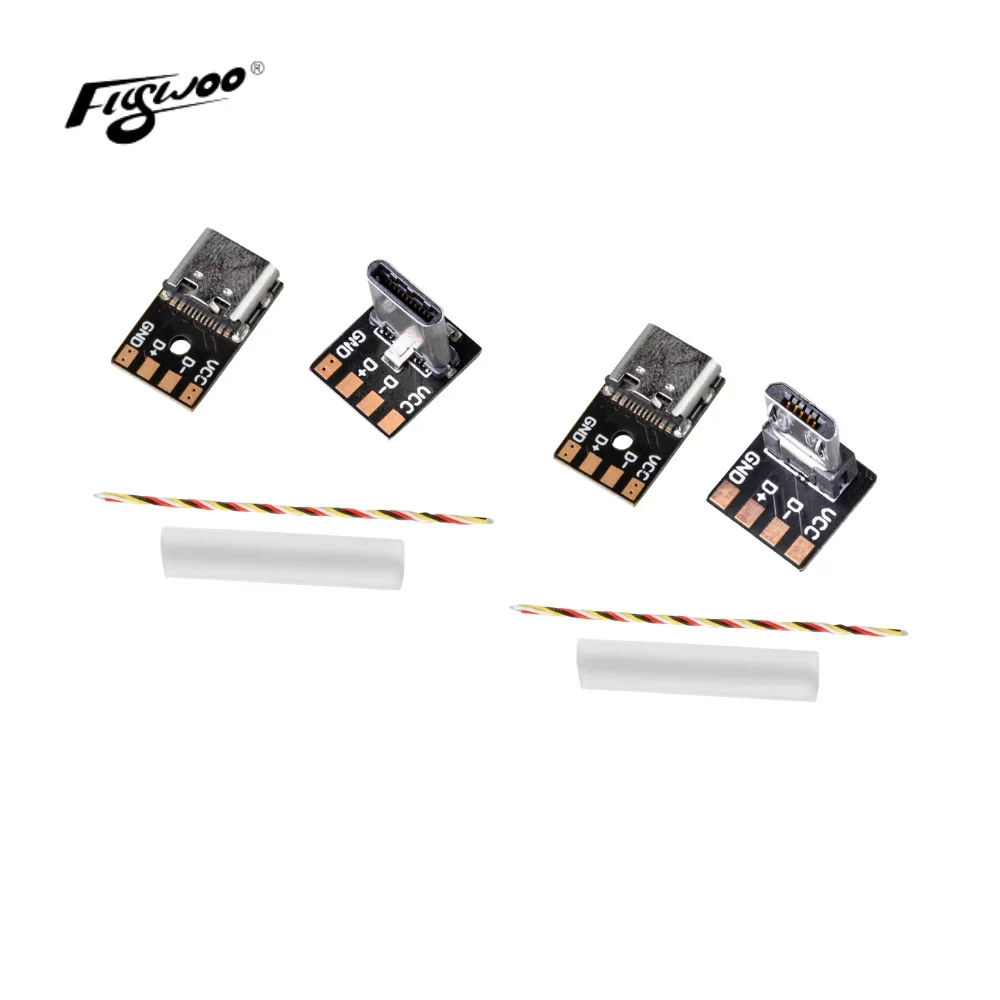 Flywoo USB-adapterkit voor FPV Drone DIY, Type C man-vrouw en micro USB naar Type C vrouwelijke converterkabelconnectoronderdelen