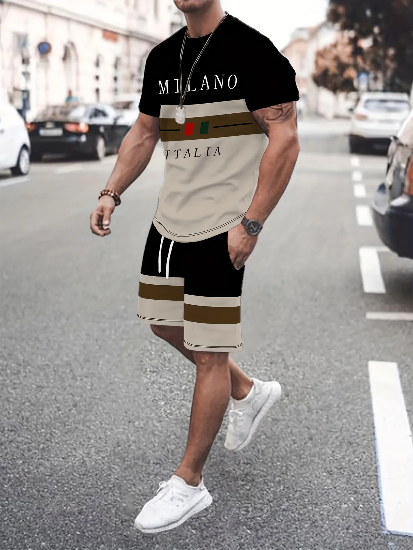 

Summer 2025 New men's suit 3D printed American sports retro basketball T-shirt men's clothing