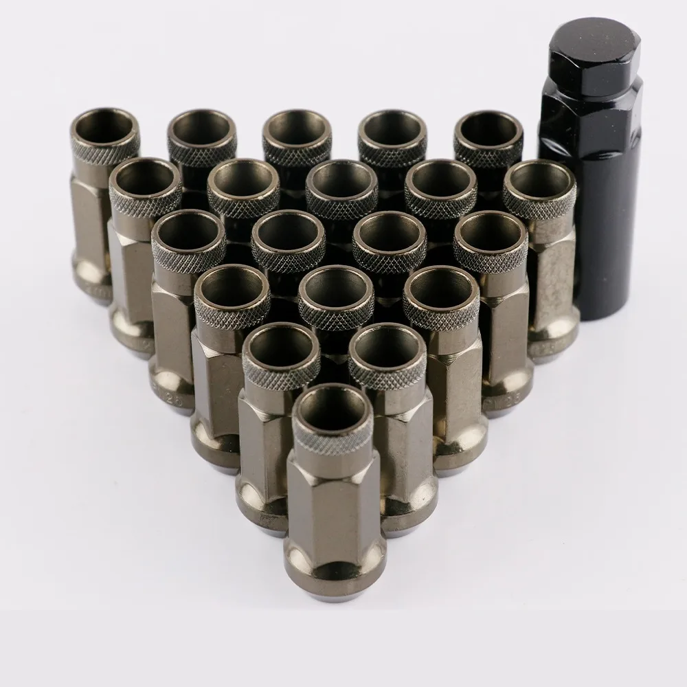 20-Piece M12x1.5 Muteki SR48 Steel Cone Seat Extended Lug Nuts – Multicolor