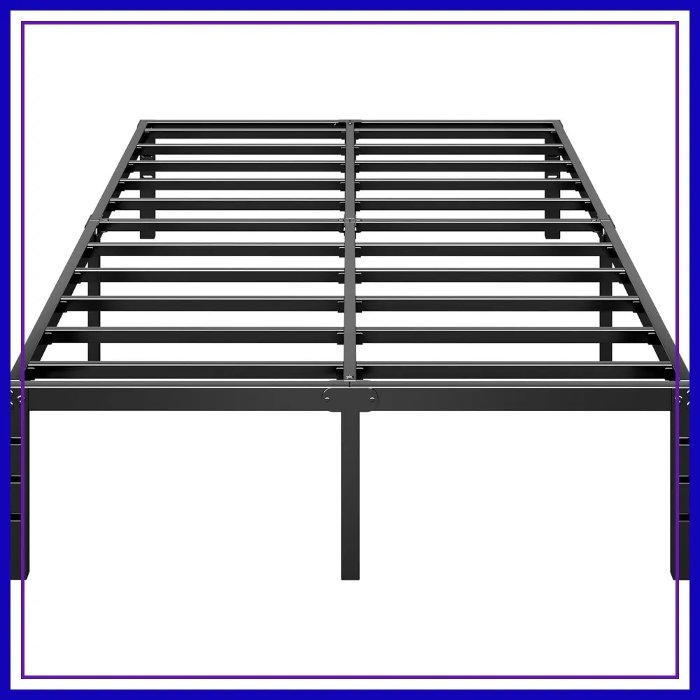 

16 Inch Metal Platform Bed Frame Queen Size, Heavy Duty Strong Support, No Box Spring Needed, Easy Assembly, Black