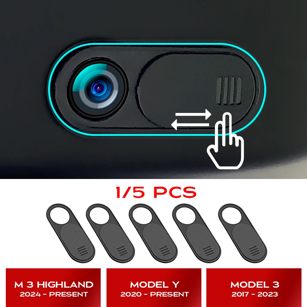Privacy Protector Camera Cover For Tesla Model 3 Y Center Console Accessories Webcam Slide Switch Blocker Interior Sticker Trim