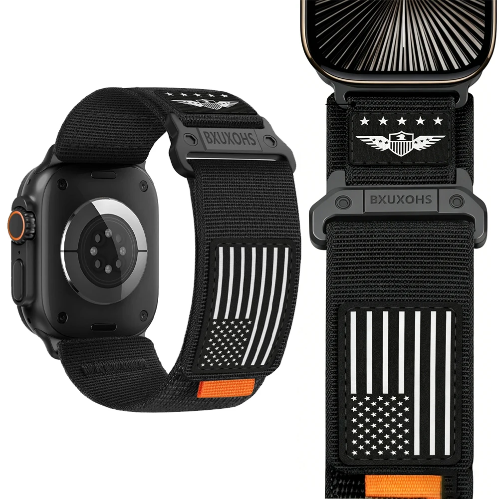 Sportarmband für Apple Watch Bands Ultra 2 3/11 10 9 7 6 5 8 SE 49mm 46mm 45mm 44mm 42/40/41MM Robustes Nylon-Armband Correa Gürtel