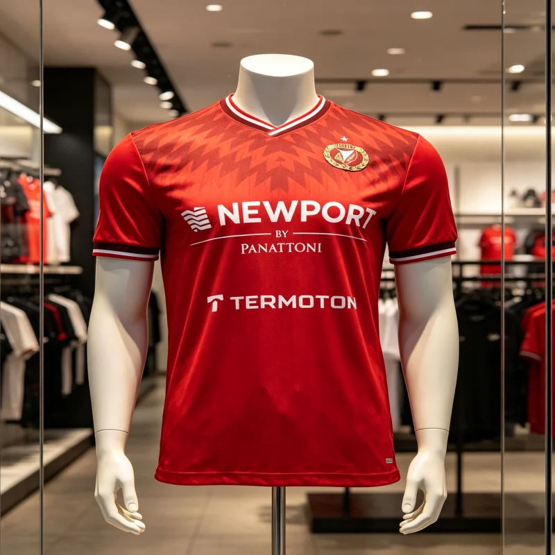 Camisa Vermelha Wisła Kraków Newport Panattoni Polônia Ekstraklasa Personalizada para Fãs de Futebol, Camiseta Confortável para Pais e Filhos