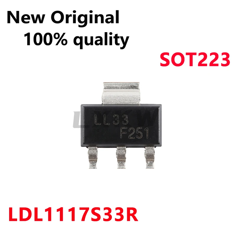 (10-100piece) New Original LDL1117S33R Screen printing LL33 SOT-223 1.2A high PSRR low drop linear regulator chip In Stock