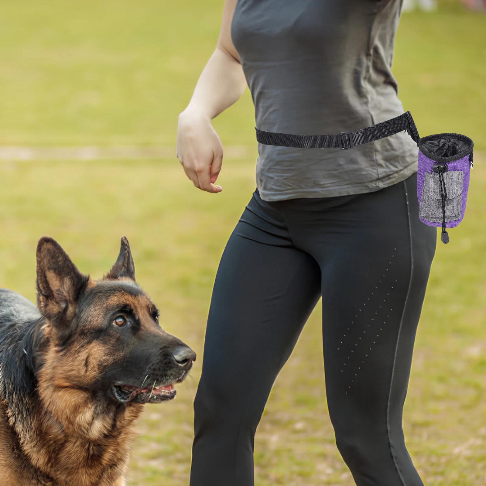 

Pet Training Treat Holder Portable Snack Pouch Oxford Cloth Waist Pack Purple Reusable Storage Dog Walking Bag