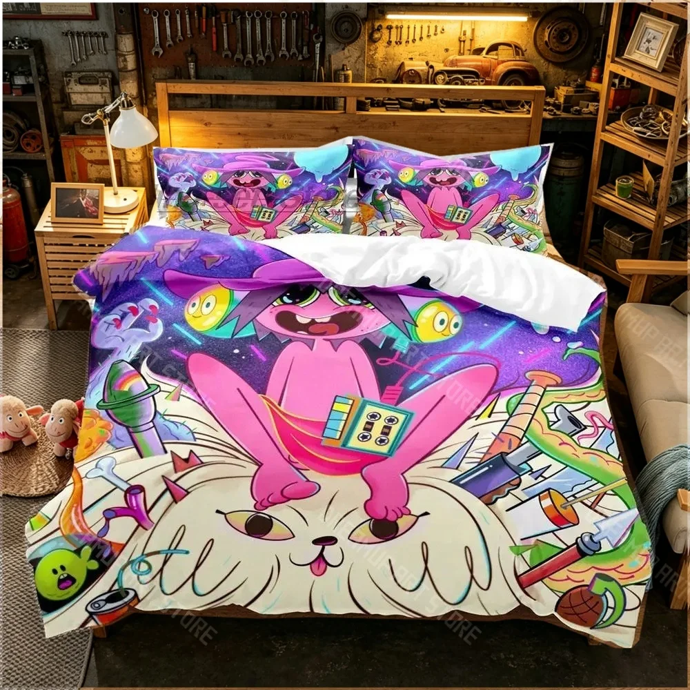 3D Printed Midnight Gospel Parallel Bars Bedding Set for Boys Girls Duvet Cover Twin Queen King Full Single Double Sizes
