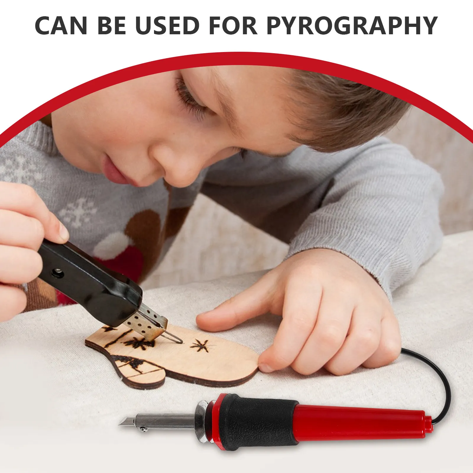 1Set Pyrography Woodburning Kit Precision Engraving Pen Rapid Heating Craft Tool Set Ergonomic Handle for Detailed Art and