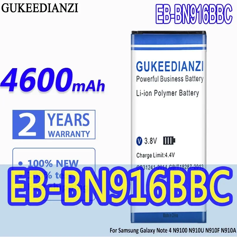 

Сменный аккумулятор GUKEEDIANZI для Samsung Galaxy NOTE4 N9100 N9106W N9108V N9109V NOTE 4 EB-BN916BBC 4600 мАч