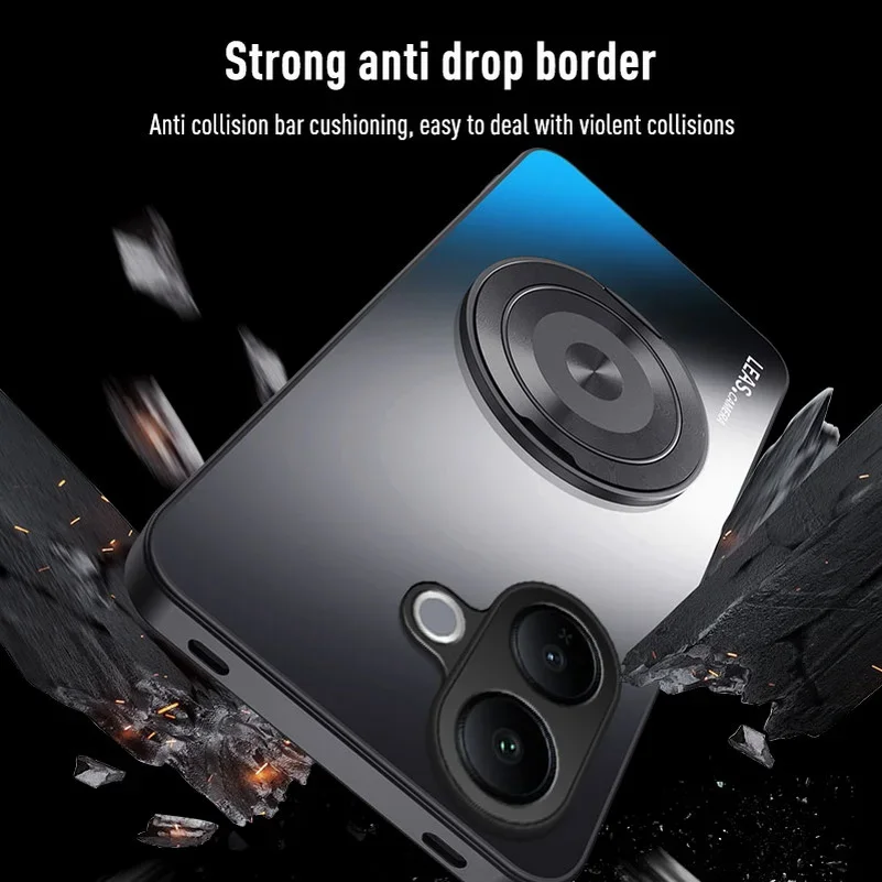 AG マットバックパネルメタル磁気ブラケットケース VIVO V60 Lite スリムカバー用