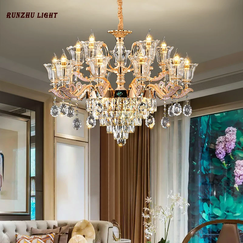 

French Retro Crystal Chandelier Romantic Candle Lamp Fashion Restaurant Lamp Warm Bedroom Chandelier Luxury Living Room Headlamp