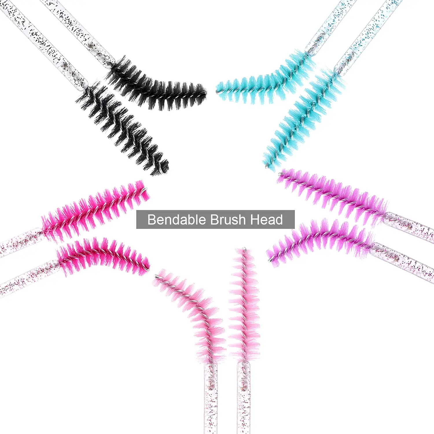 1000 Disposable Mascara Wands Eyelash Brush Spoolies for Eyebrow Eye Lash Extension Colorful Wholesale Beauty Tools