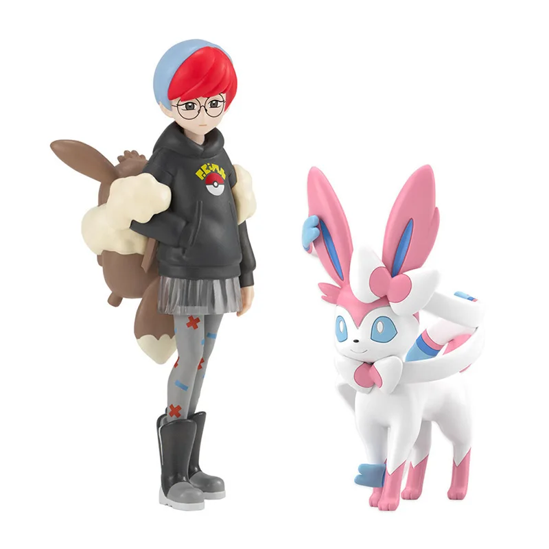 Echte Bandai Scale World Pokemon Anime Figuren Paldea Region Penny Sylveon Eevee Flareon Vaporeon Jolteon Glaceon Espeon Spielzeug