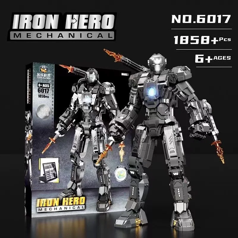 New Marvel Iron Man War Machine Hulkbuster Mecha Anime Figure Building Blocks Puzzle Assembling Toy Creative Model Ornament Gift