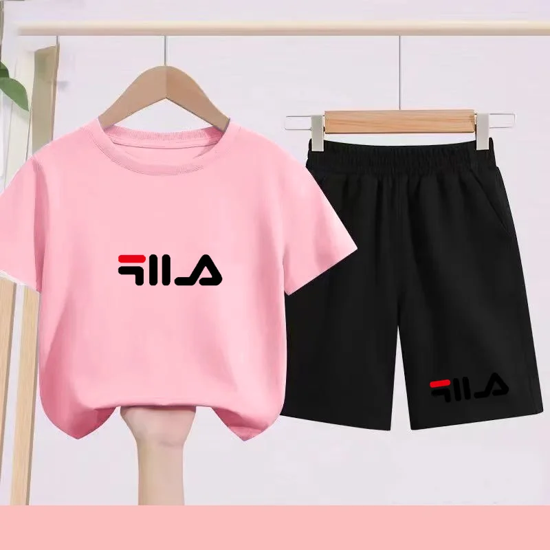 

Children's Sports T-shirt + Shorts Set for Boys and Girls, Charming Style, 3-13 Years Old, Quick-drying Sports Breathable Fabric