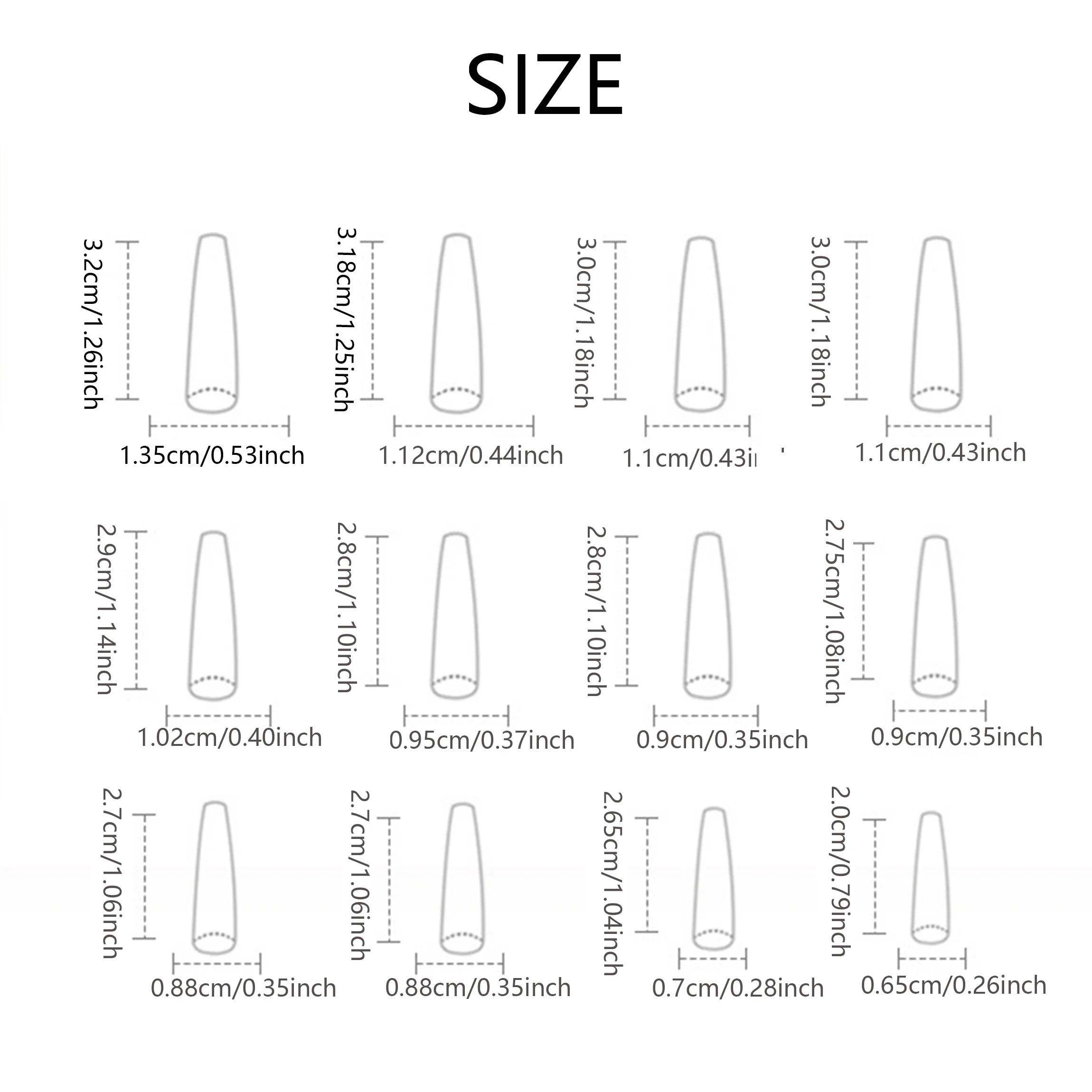 24-delige lange Franse bloemboorketting vingernagel met vijlstrip 1 en geleilijm 1