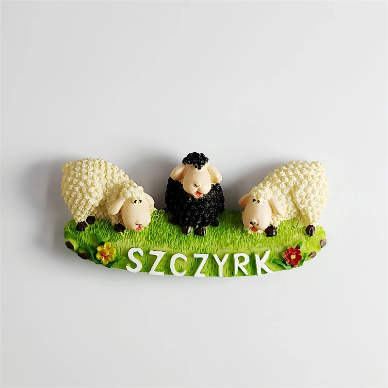 Poland Shcherk Sheep Hand-painted 3D Fridge Magnets Polish Tourism Souvenirs Refrigerator Magnetic Sticker Home Decortion