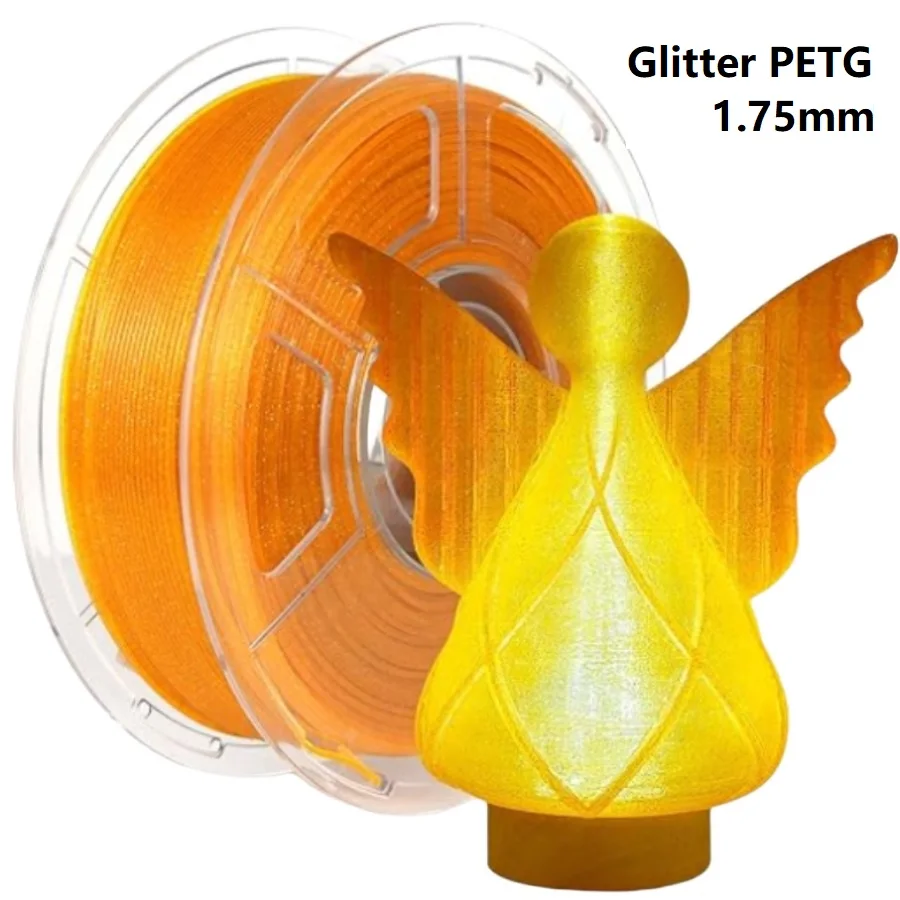 

Блестящая нить PETG 1,75 мм, 1 кг, 500 г, 250 г, блестящая нить PETG, черный, синий, блестящая FDM, материалы для 3D-принтера, нить PETG, золото