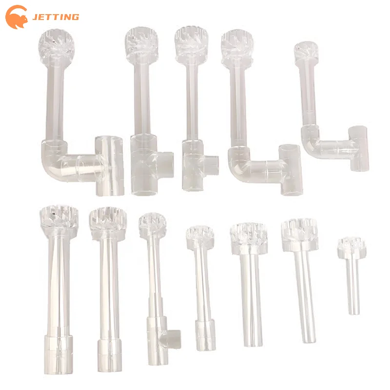 1Set DIY Clear Aquarium Skimmer Acrylic Lily Pipe Spin Inflow Outflow Water Plant Tank Filter Cleaning Fish Tank Accessories