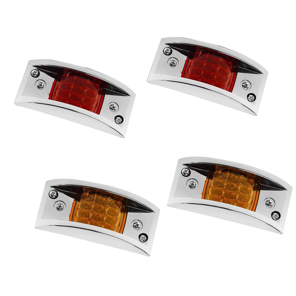 

4pcs 12V LED Car Marker Clearance Lights Red Amber LED Lights Universal For Boat Trailers Horse Camping Trailers RV
