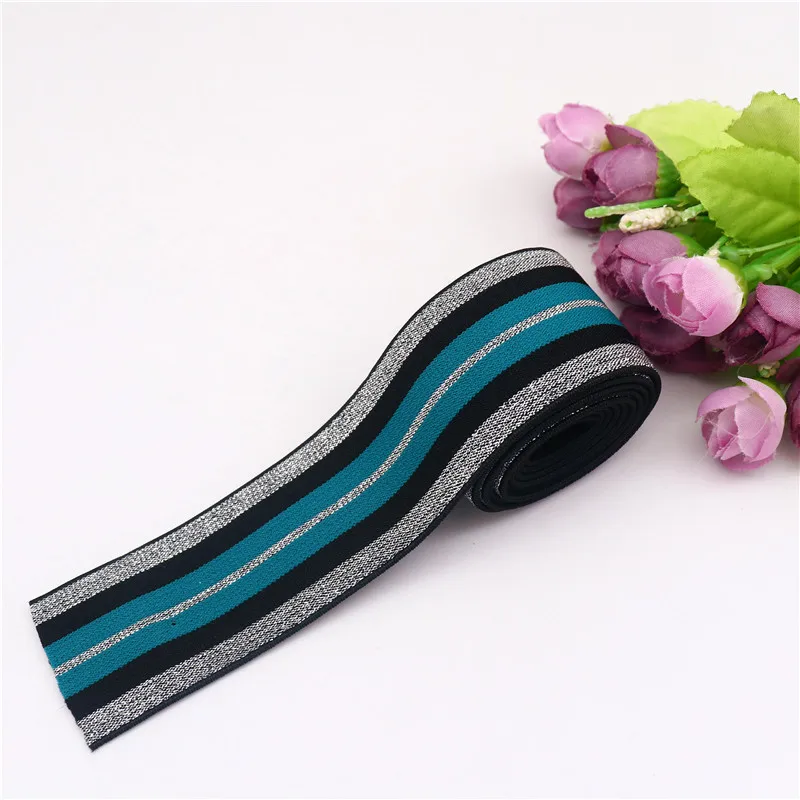 4cm Striped Elastic Bands 40mm Nylon Colorful Elastic Band Webbing Waistband Stretchy Tape Clothing Accessories 1meter