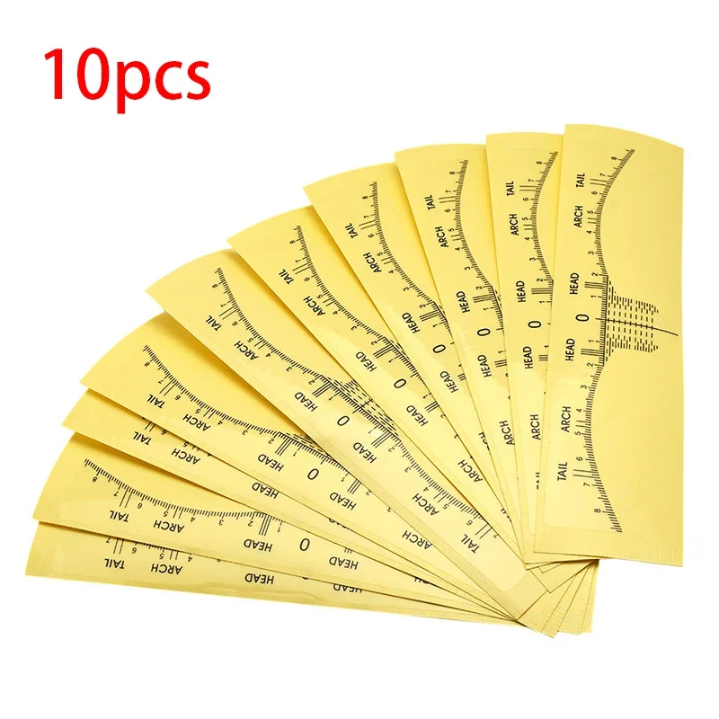 10pcs/Sets Disposable Eyebrow Ruler Stickers Plastic Eyebrow Tattoo Tattoo Tools Microblading Stencils Permanent Makeup Supplies